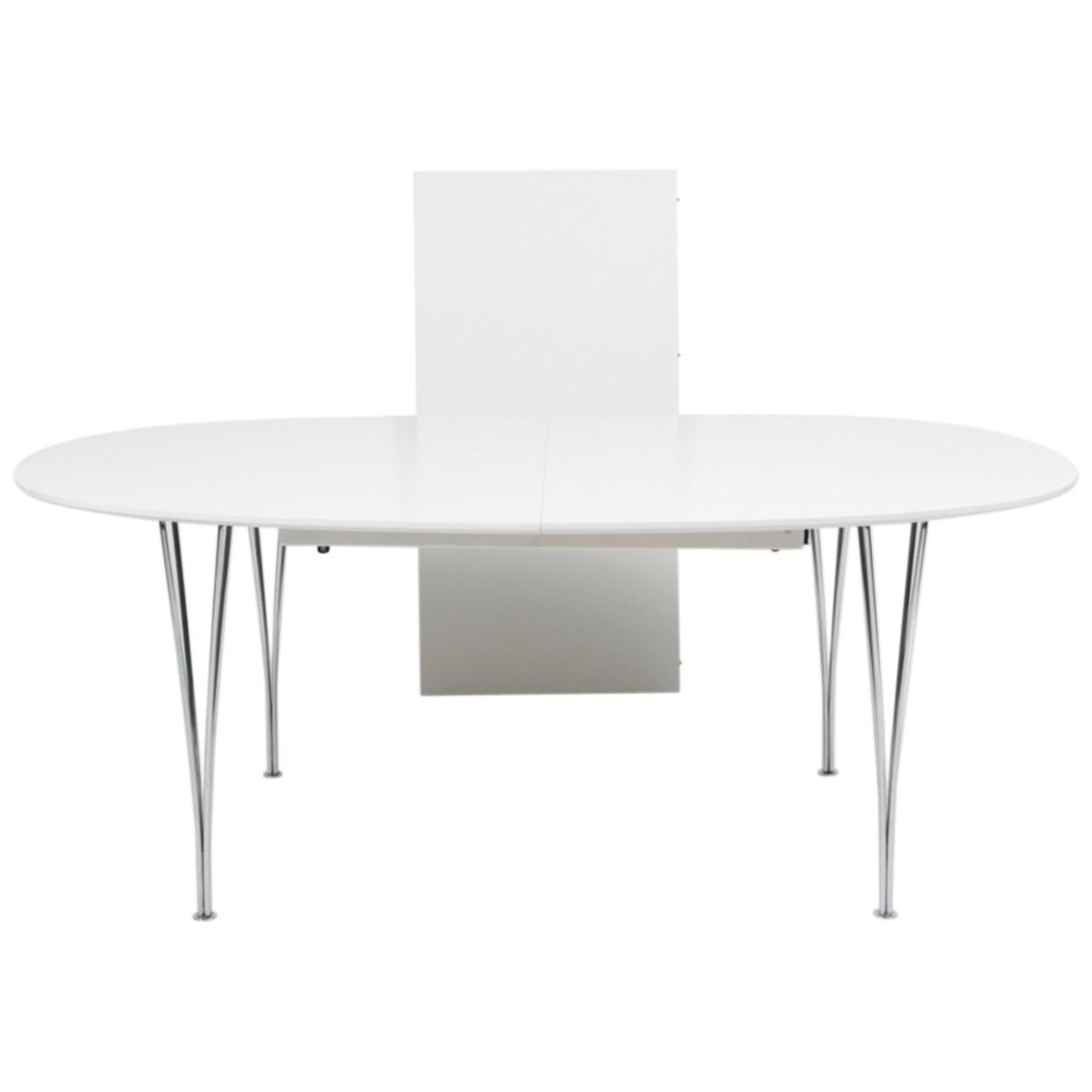 Piet Hein & Bruno Mathsson Dining Table with Extension Leaf, Super Elipse