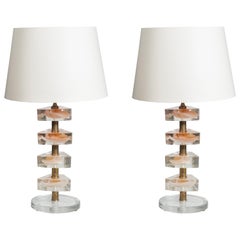 Pair of Murano Glass Lamps in the Style of Cenedese