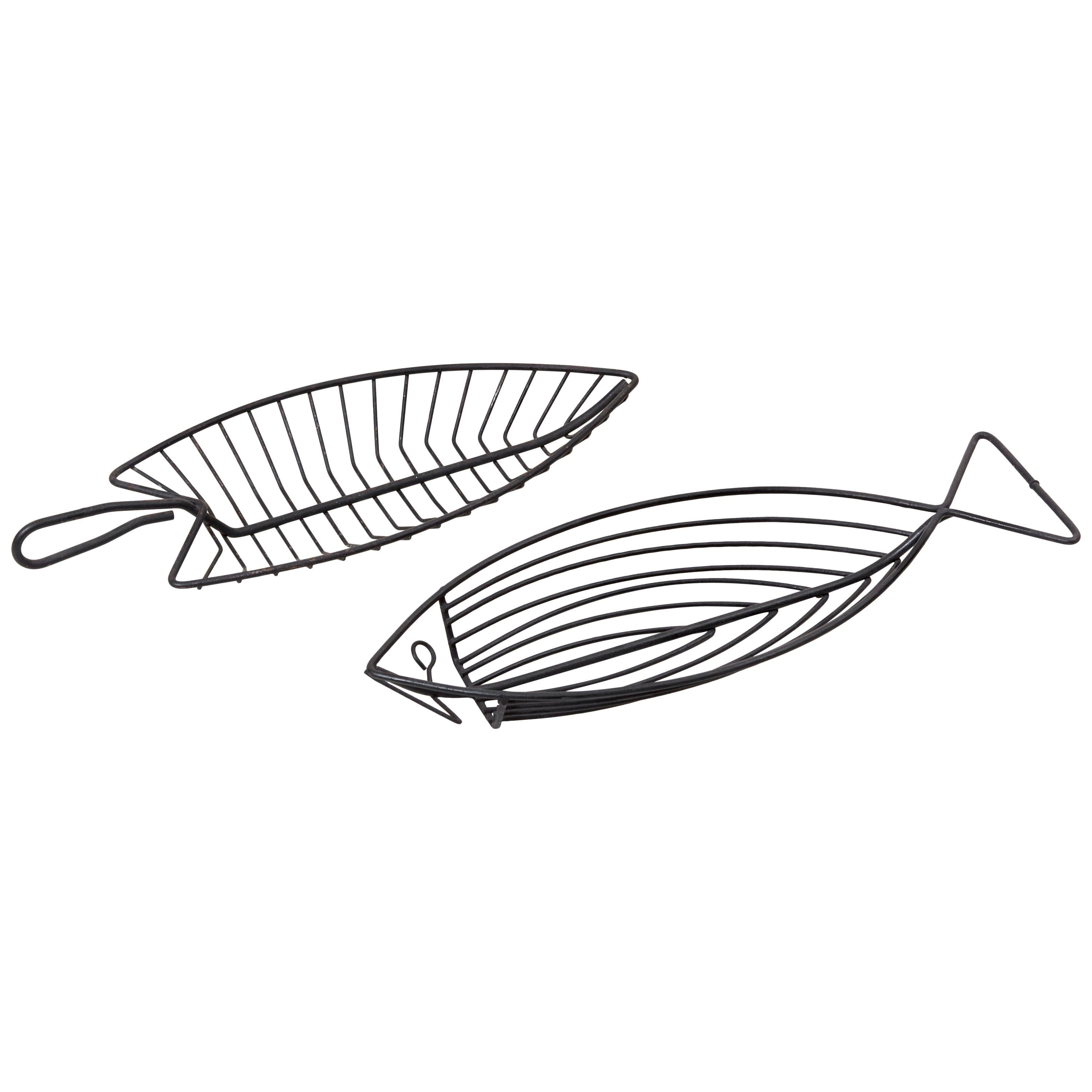 Pair of Fish Bowls in Wire