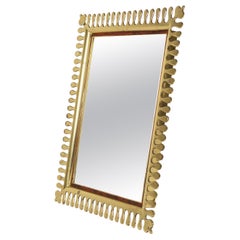 Brass Table or Wall Mirror, 1950s