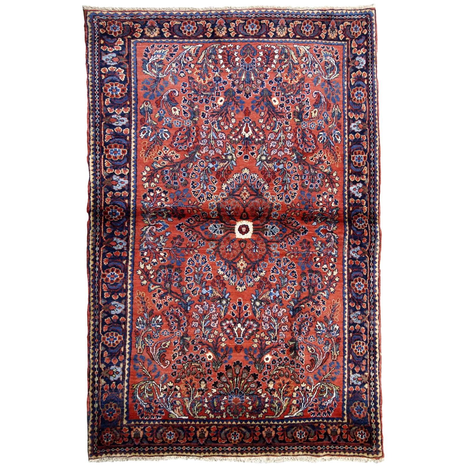 Handgefertigter antiker Teppich im Sarouk-Stil, 1920er Jahre, 1B702
