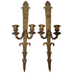 19th Century Neoclassical Pair of Gilt Bronze Appliques