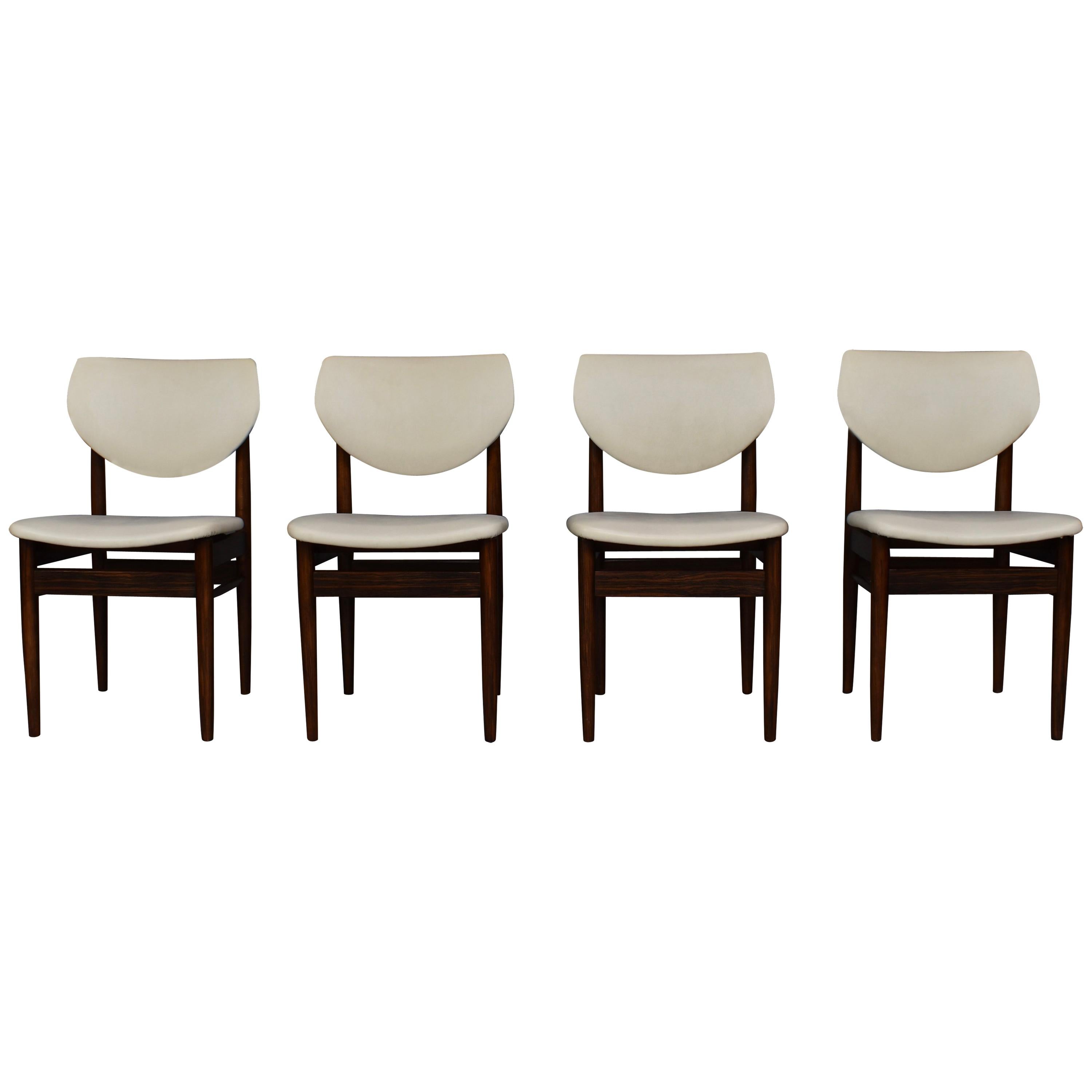 Set of Four Wenge Dining Room Chairs, circa 1960