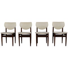 Set di quattro sedie da sala da pranzo in wengé, 1960 circa
