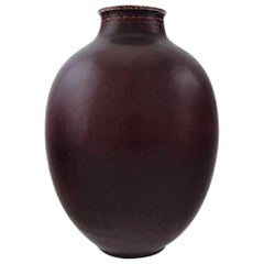 Royal Copenhagen Kresten Bloch Unique Stoneware Vase in Oxblood Glaze