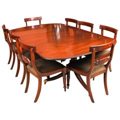 Used George III Regency Dining Table 19th Century with 8 Bespoke Dining Chairs