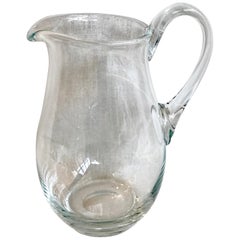 Vintage Clear Italian Blown Glass Pitcher