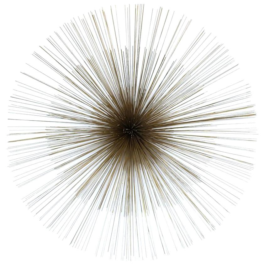 Large Midcentury Pom Pom/Sunburst Wall Sculpture by Curtis Jere For Sale