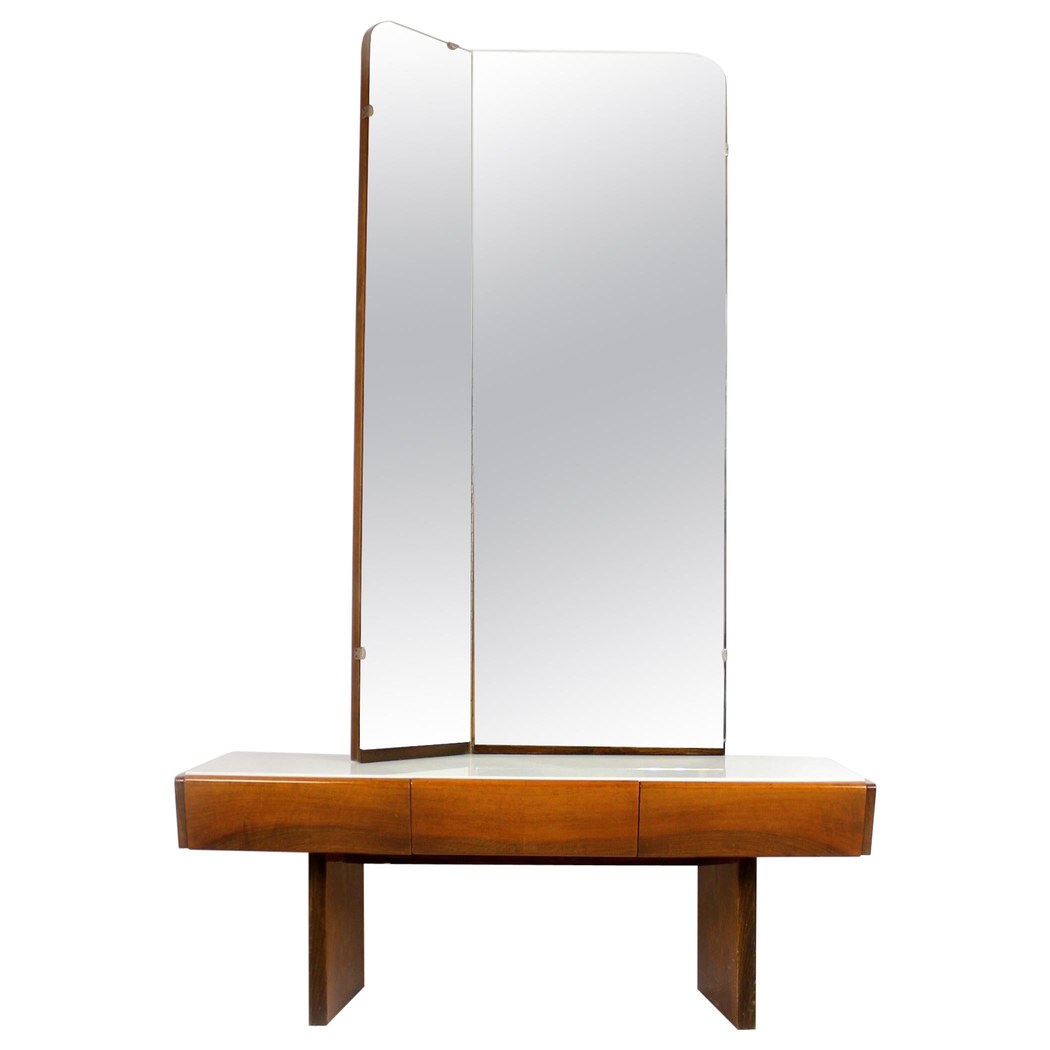 Midcentury Vintage Dressing Table and Mirror Set, 1960s