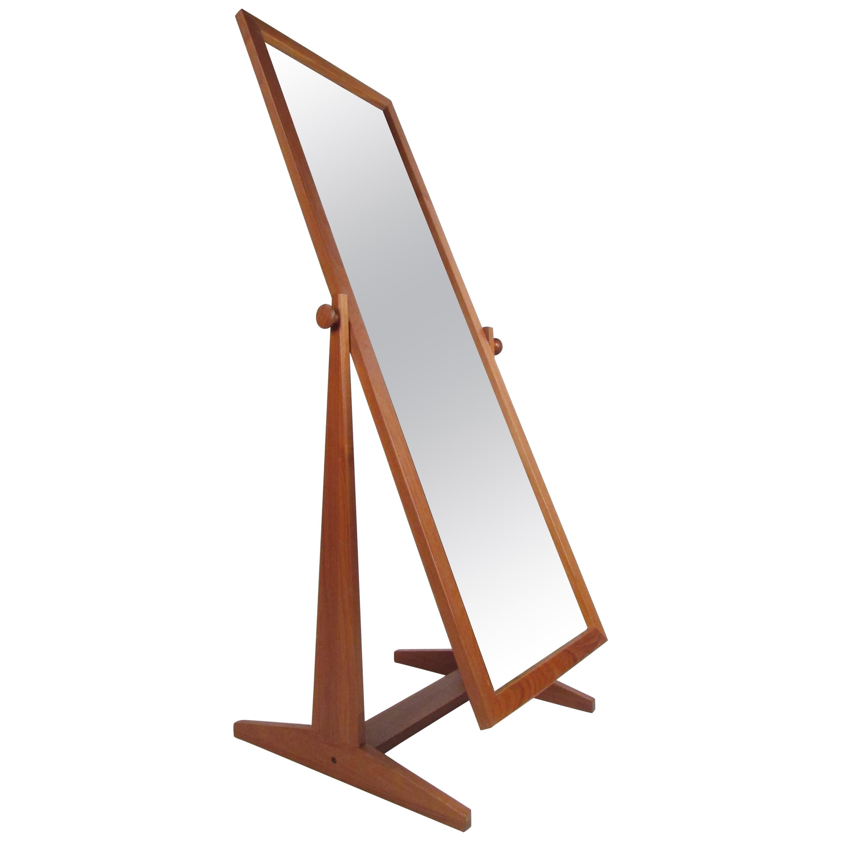 Mid-Century Modern Full Length Teak Mirror by Pederson and Hansen