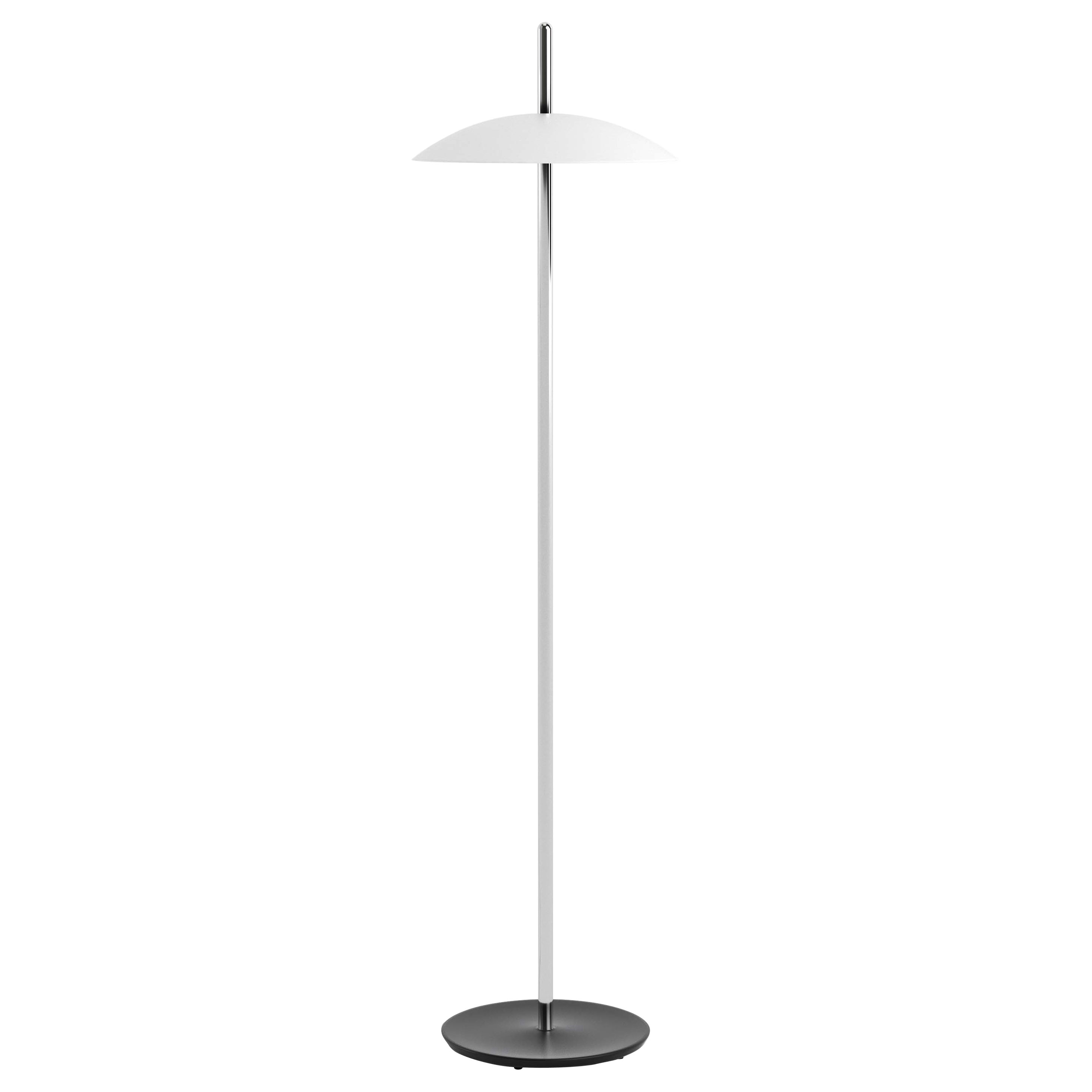 White and Nickel Signal Floor Lamp from Souda, Made to Order For Sale