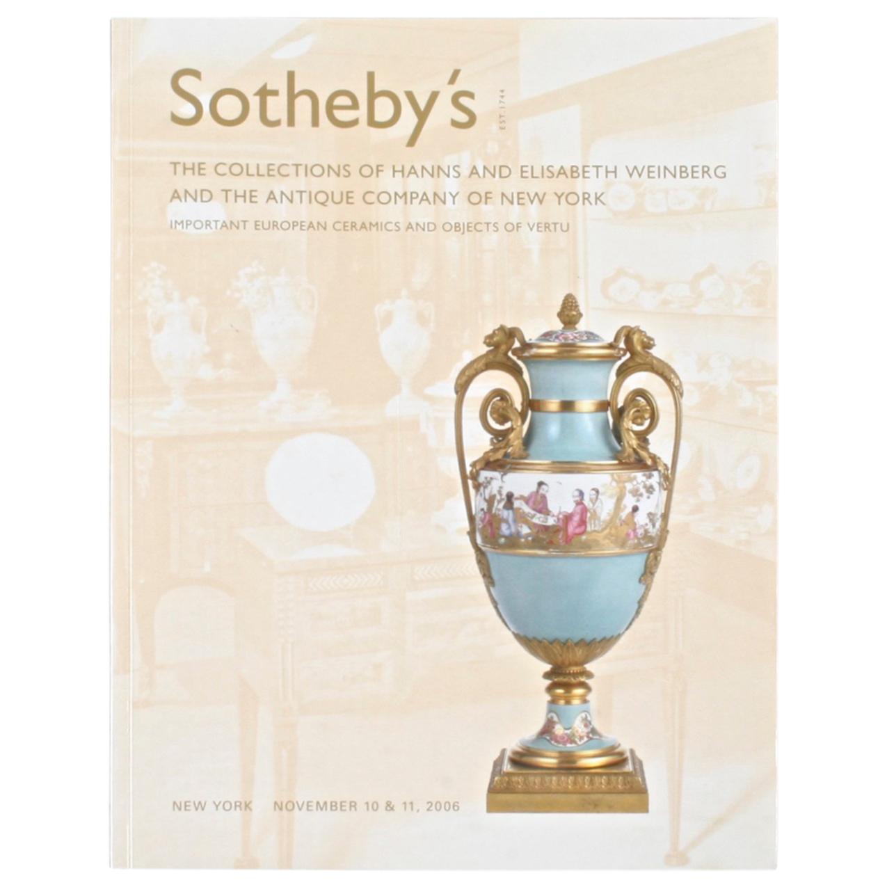 Sotheby's the Collections of Hanns and Elisabeth Weinberg & the Antique Company