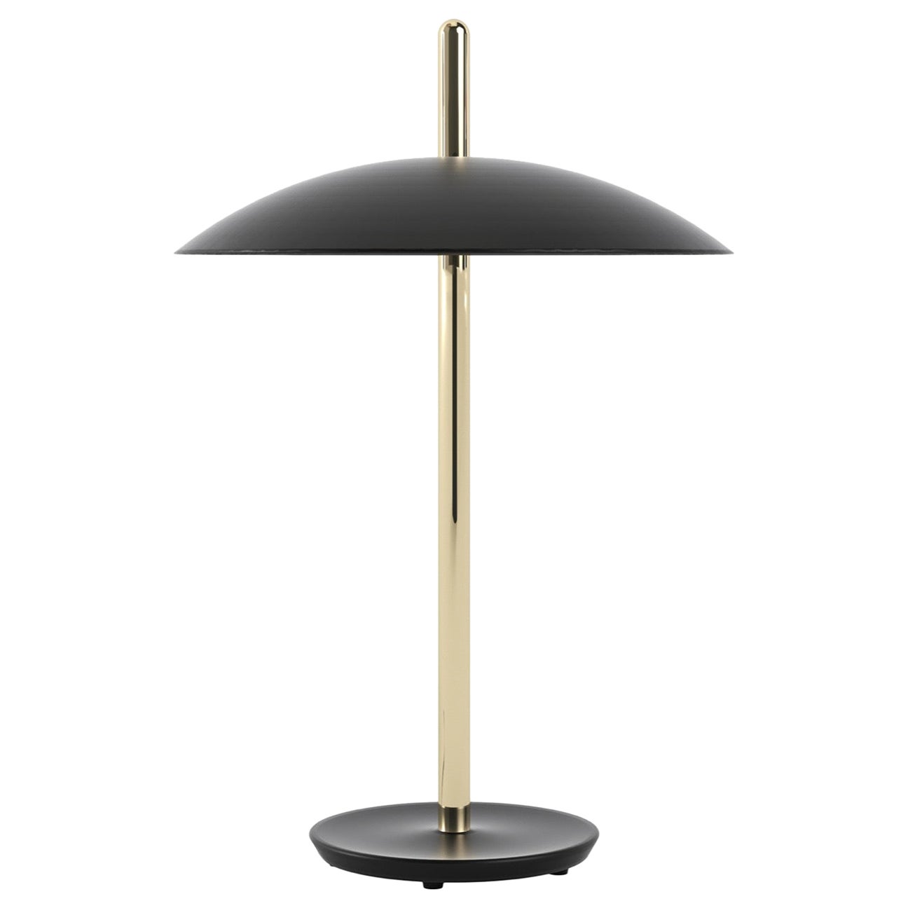 Lampe de table Signal de Souda, noire et en laiton, fabriquée sur commande