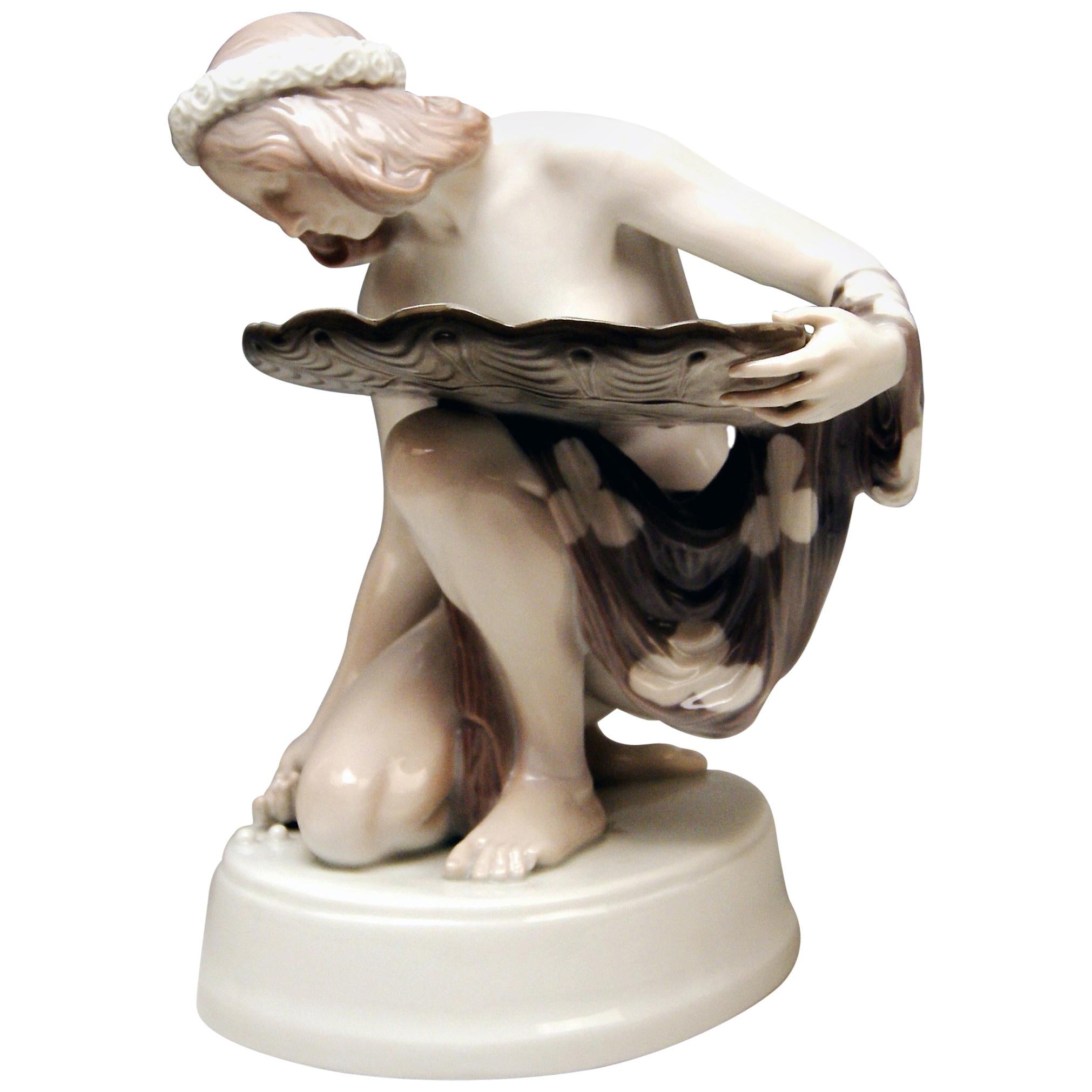 Rosenthal Germany Lady Nude The Pearl Seeker by Karl Himmelstoss Made 1920