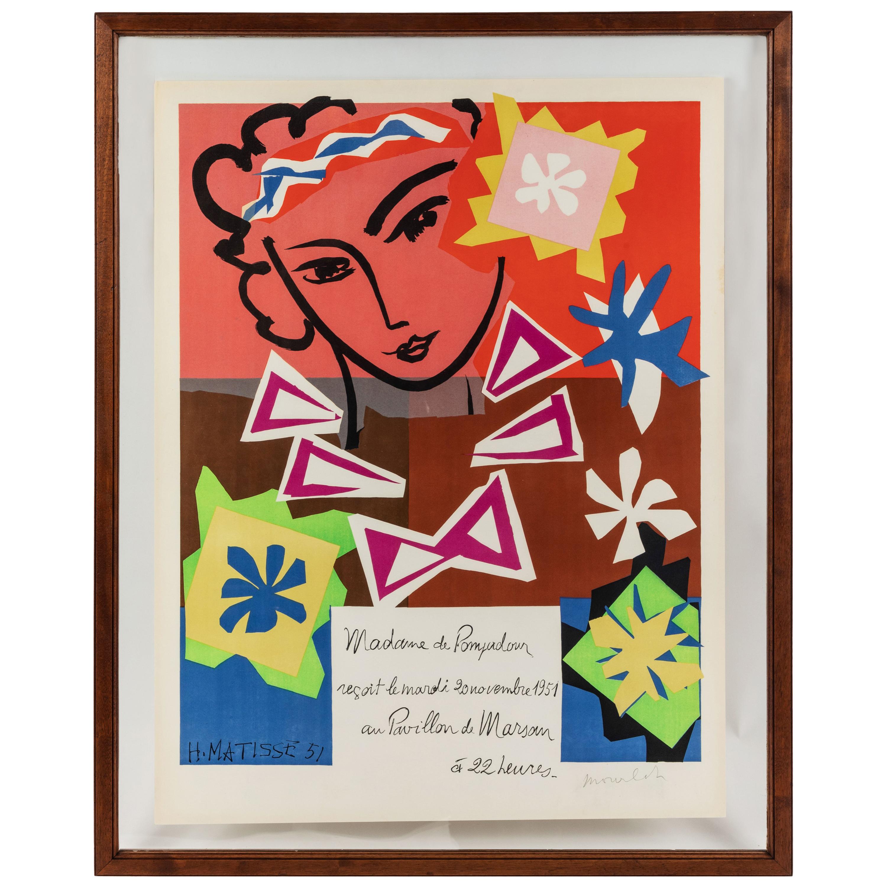 Madame Pompadour, vintage poster designed by Matisse