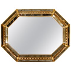 Octagonal Hollywood Regency Style Mirror