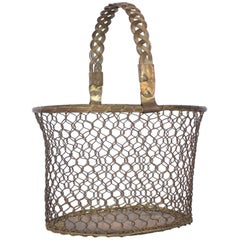 Midcentury Brass Waste Basket