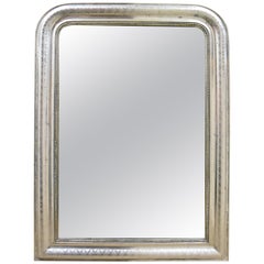 19th Century Louis Philippe Silver Leaf Mirror