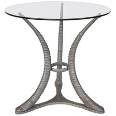 Sable Horn Glass Top Center Table by Arthur Court