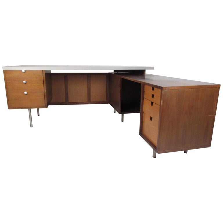 Impressive Midcentury George Nelson L Shaped Executive Desk For