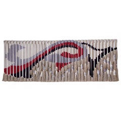 Privately Commissioned Jane Knight Fiber Art Installation 'Red and Gray Wave'