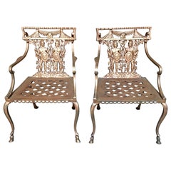 Pair of Romanesque Garden Chairs