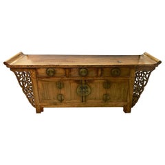 Antique Carved Chinese Altar Table Chest Cabinet Buffet Sideboard Server