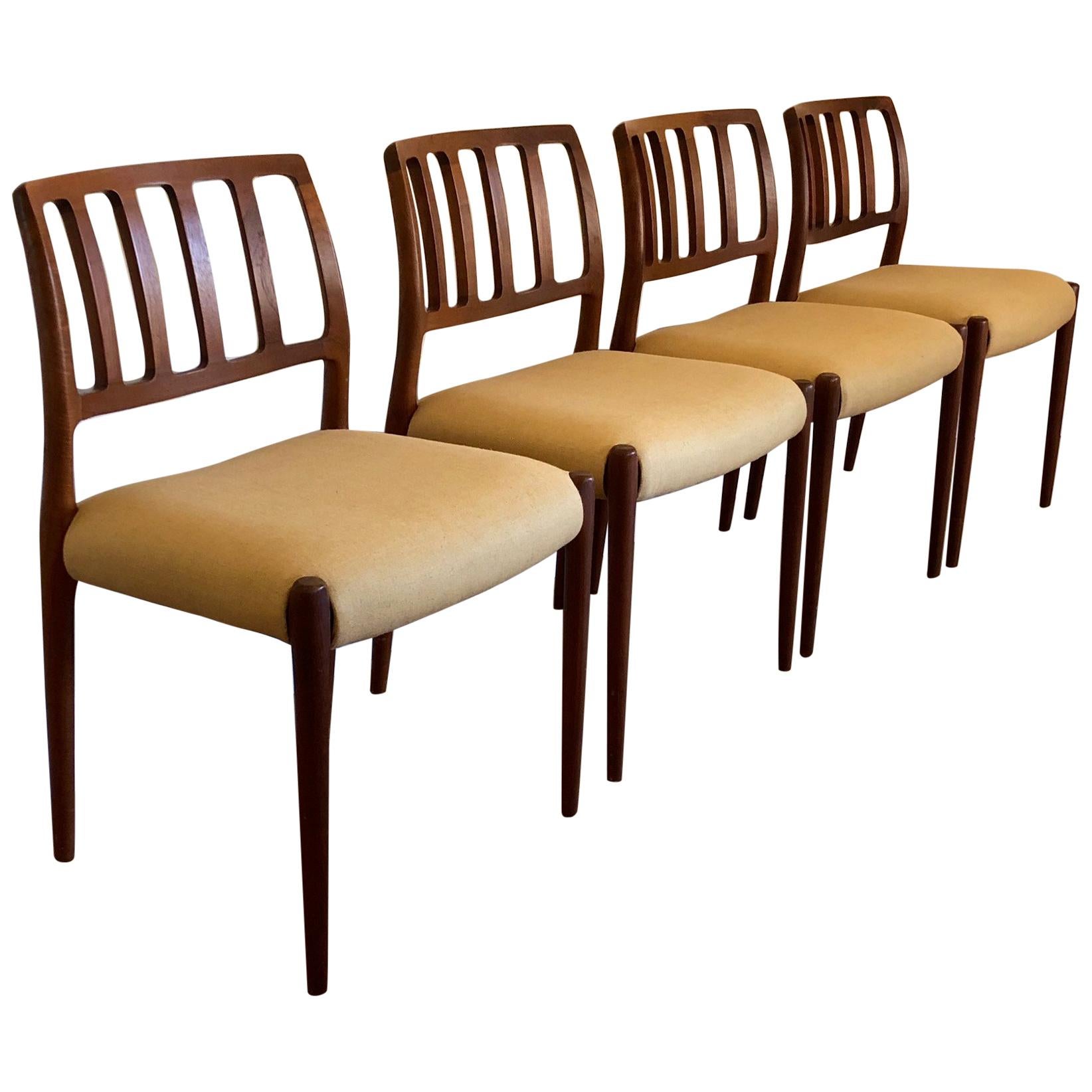 Set of Classic Teak Dining Chairs by Moller