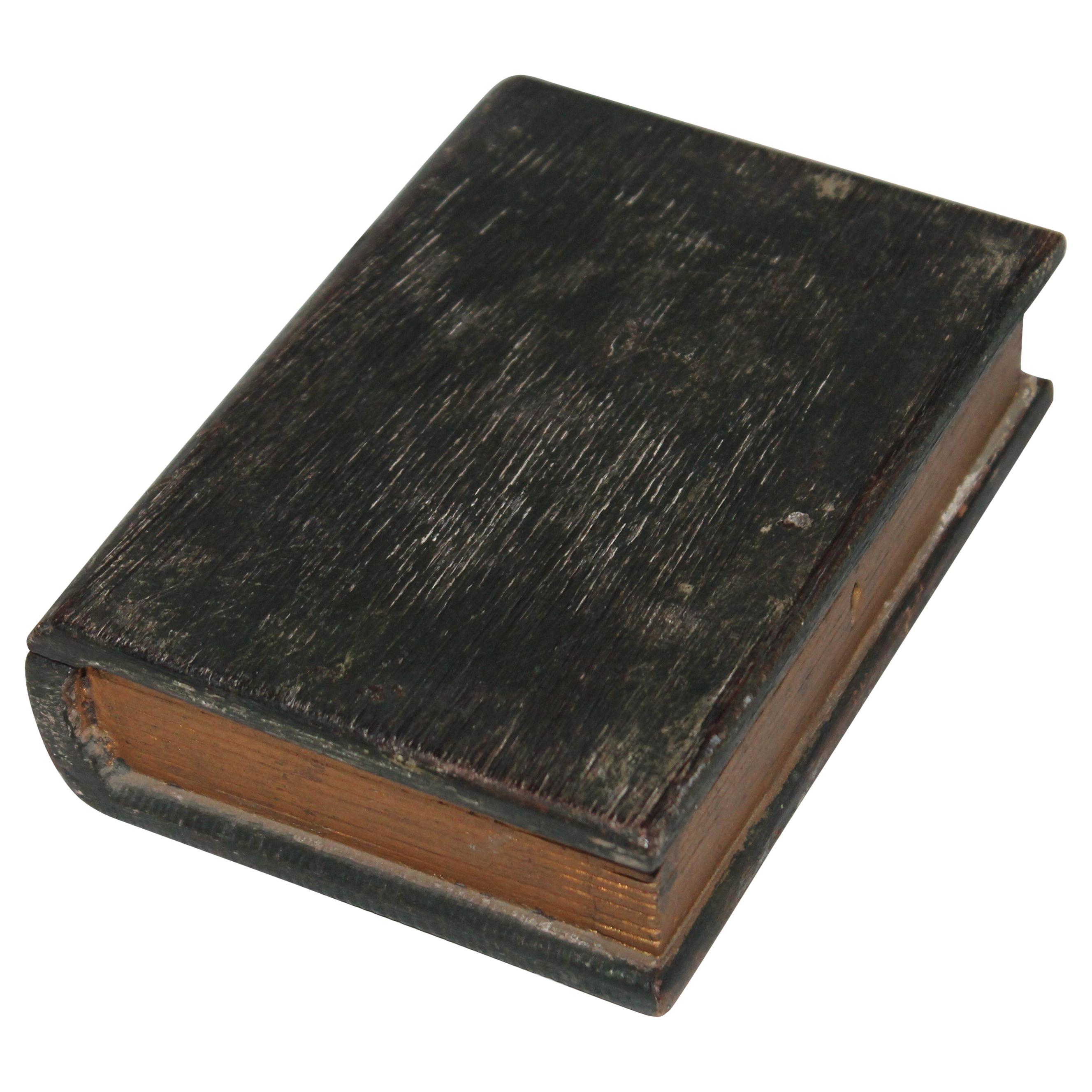 19ème siècle Rare boîte biblique miniature en bois avec peinture d'origine