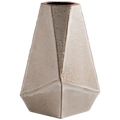 Facet Glossy Gray and Black Modern Tapered Geometric Ceramic Vase