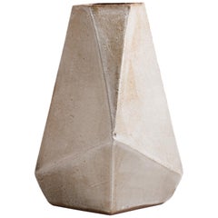 Facet Matte Gray and Black Modern Tapered Geometric Ceramic Vase
