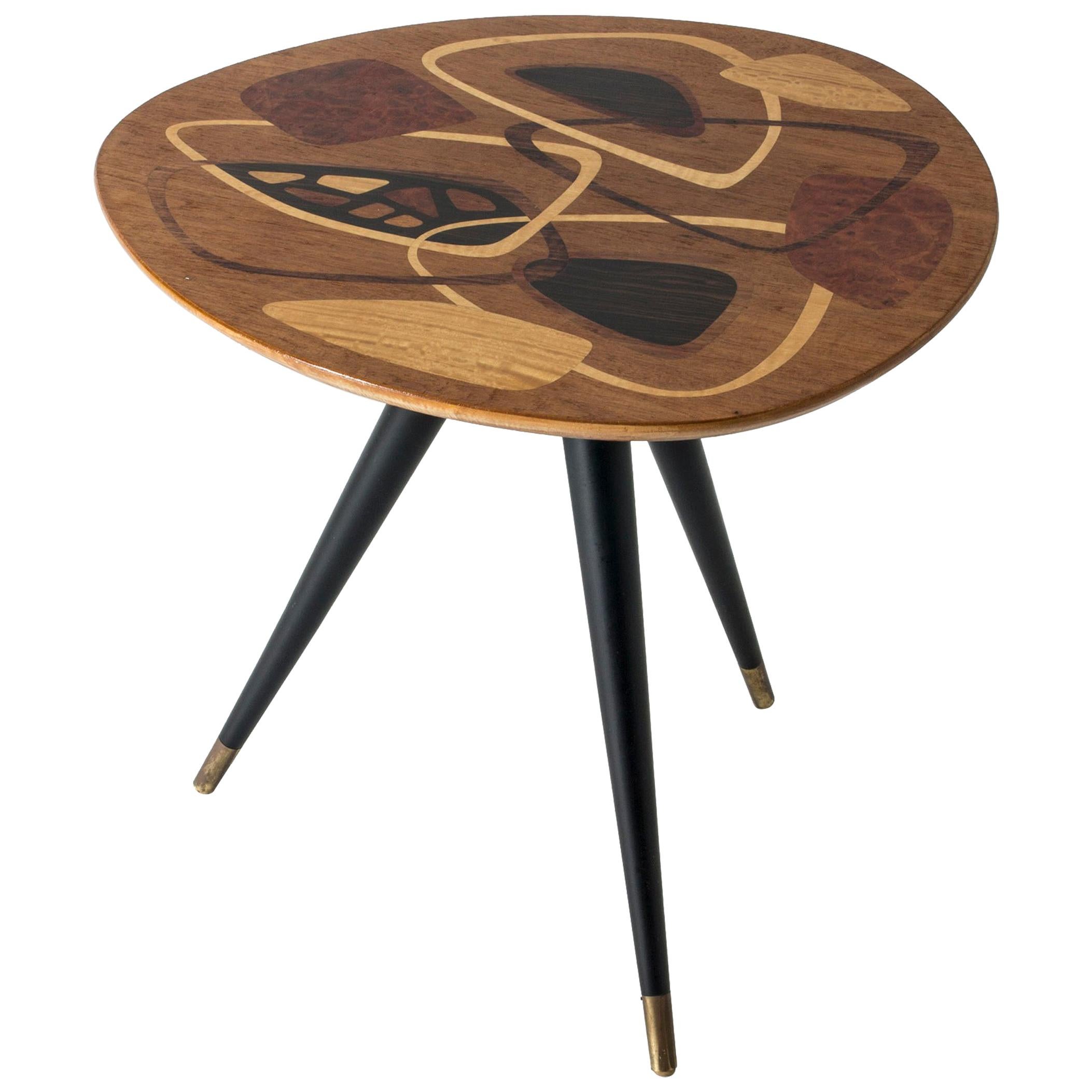 Swedish 1950s Side Table with Inlays