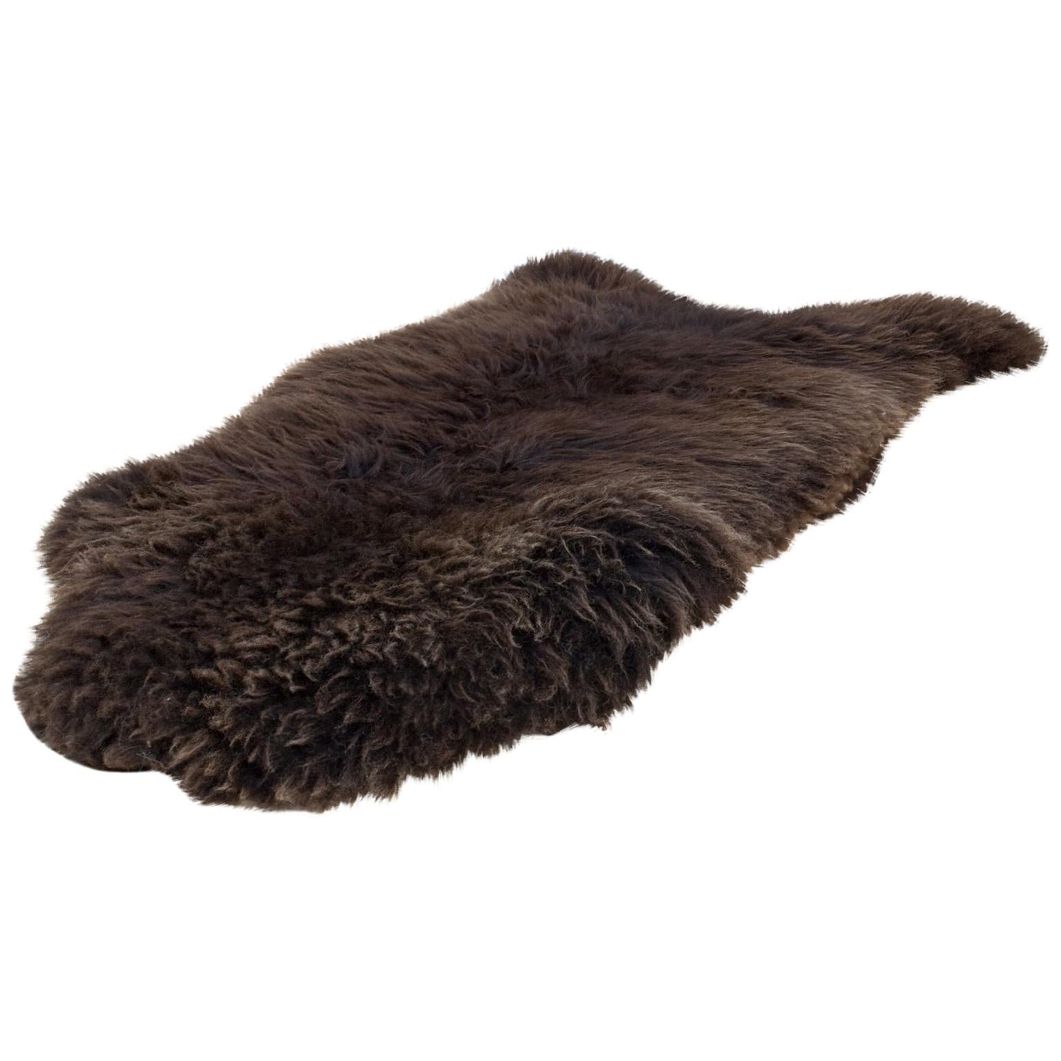 Organic Modern Natural Brown Sheepskin Rug or Hide, Dutch Cattle, 2018