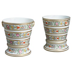 Pair of Charles X Paris Porcelain Cache-Pots