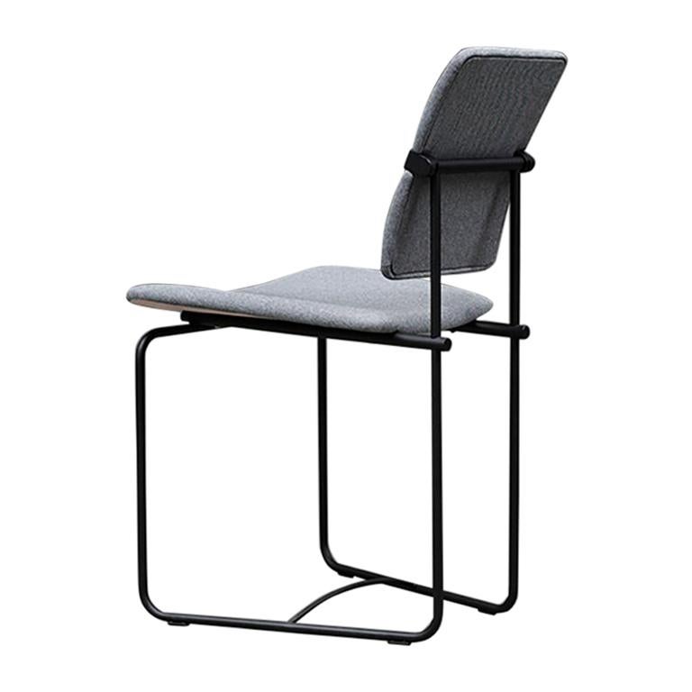 Late 20th Century Bauhaus Style Charcoal black Grey Upholstery dinning  chair For Sale at 1stDibs