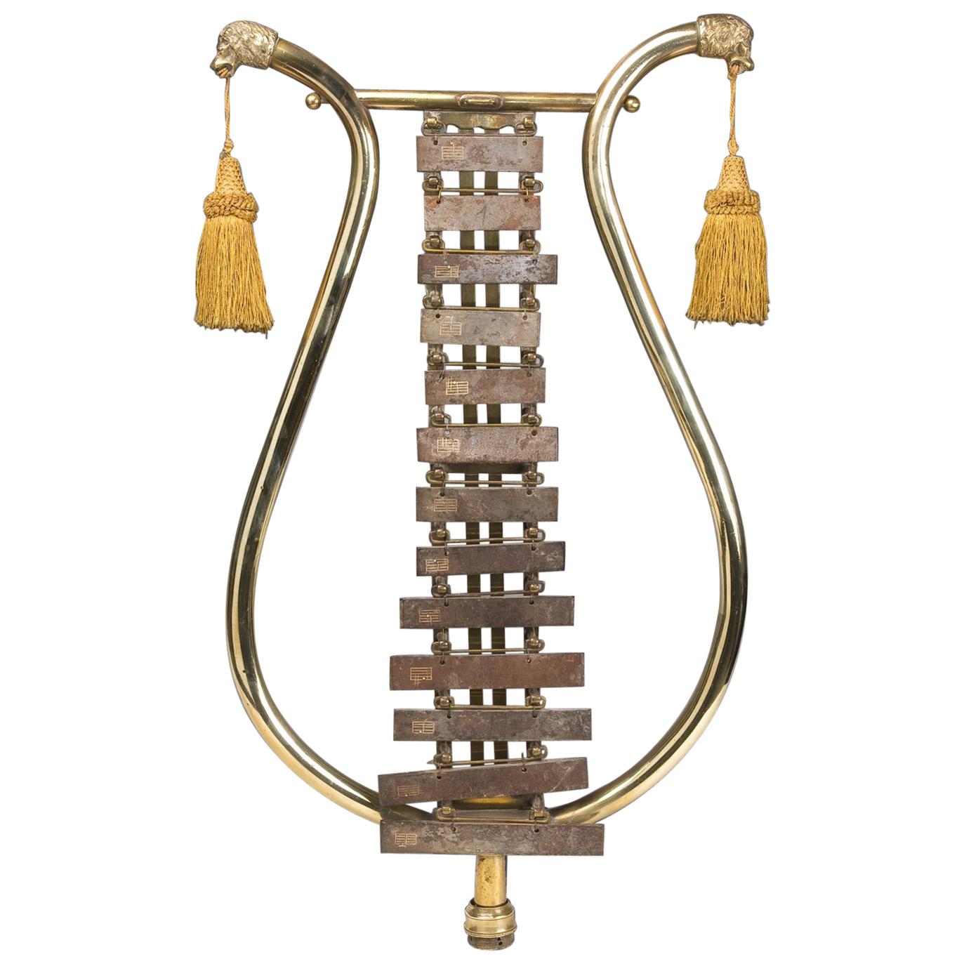Xylophone Musical Instrument, Made of Steel and Bronze, 19th Century For Sale