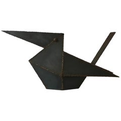Vintage Abstract Brutalist Iron Sculpture 'Crow' by Artist Unknown, France 1950s