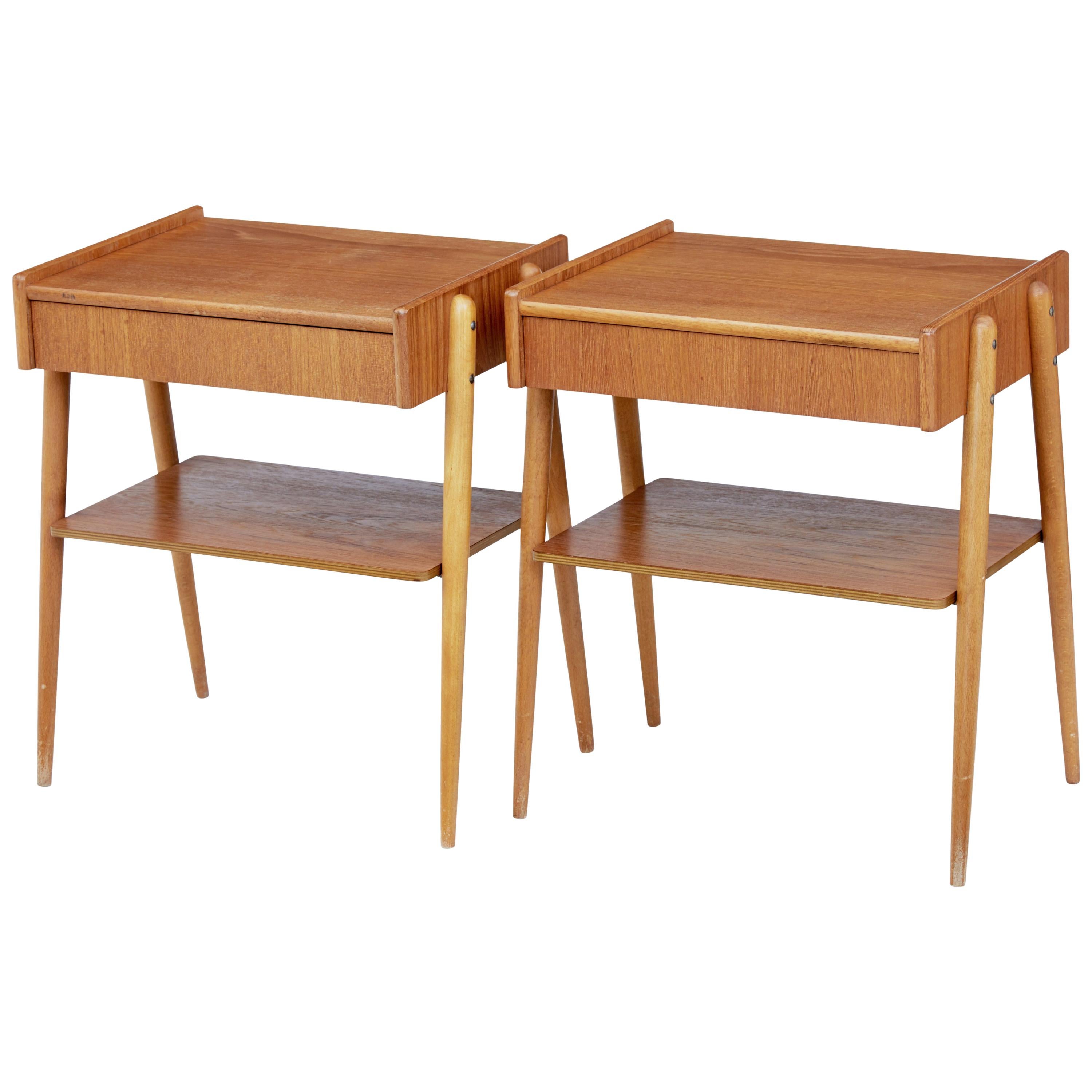 Pair of 1960s Scandinavian Teak Bedside Tables