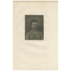 Stampa antica di una donna della Nuova Caledonia di Cook, 1803