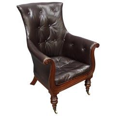 Regency Mahogany Lyre Shaped Armchair