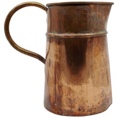 Large 18th Century English Antique Copper Ale Jug