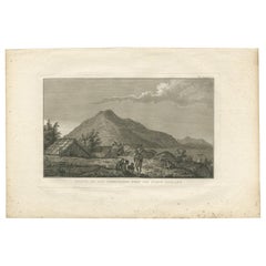 Antique Print of a Village in New Zealand by Cook, 1803