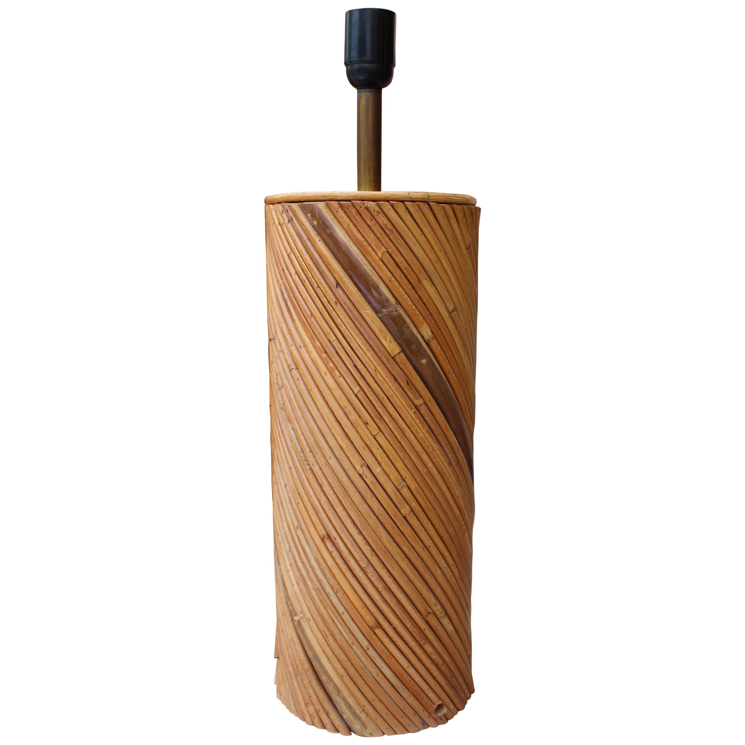 1970s Italian Bamboo Table Lamp