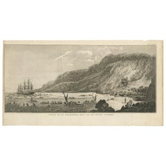 Impression ancienne de la baie de Karakakooa par Cook, 1803