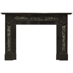 Antique Dutch Black an Green Marble Fireplace