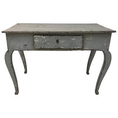 Rustic Spanish Antique Patinated Table in a Grey Color