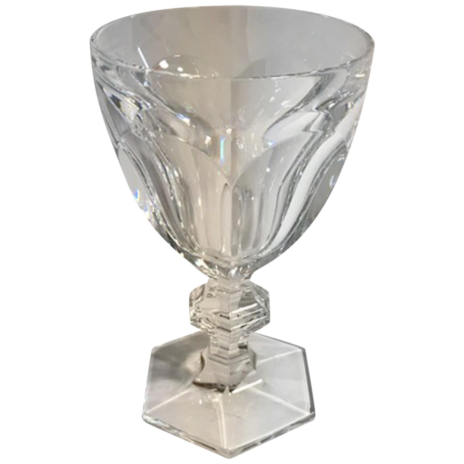 Baccarat Clear Crystal Harcourt Goblet Glass, France 21st Century