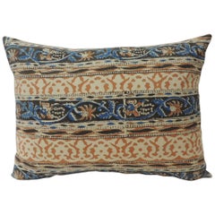 Vintage Indian Hand-Blocked Artisanal Textile Decorative Bolster Pillow