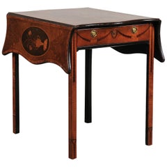 18th-19th Century English George III Mahogany Inlaid Pembroke Table