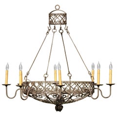 Wrought Iron Basket Chandelier